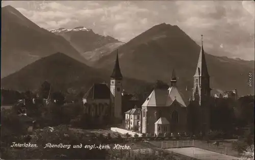 Ansichtskarte Interlaken Blick auf die Stadt 1929 