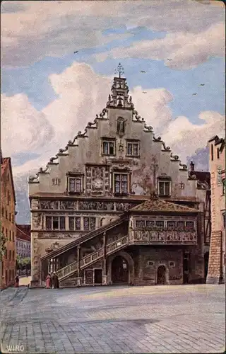 Ansichtskarte Lindau (Bodensee) Partie am Rathaus 1912 