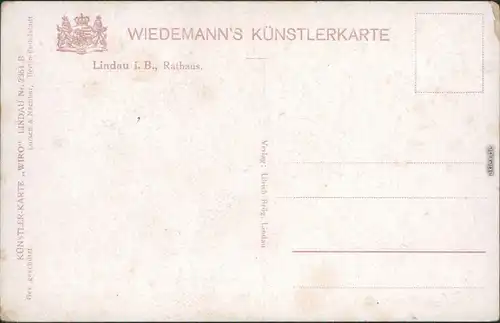 Ansichtskarte Lindau (Bodensee) Partie am Rathaus 1912 