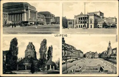 Leipzig 4 Bild: Hauptbahnhof,  Untergrundmesse, Völkerschlachtdenkmal 1938