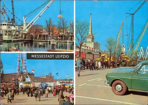 Ansichtskarte  Leipzig Technische Messe, belebt g1971