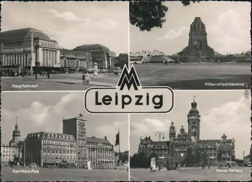 Leipzig Hauptbahnhof,  Neues Rathaus, Augustusplatz/Karl-Marx-Platz 1960