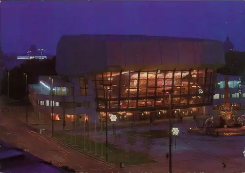 Ansichtskarte Leipzig Neues Gewandhaus Ansichtskarte bei Nacht 1987