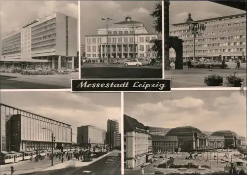 Ansichtskarte Leipzig Hauptbahnhof, Oper, Straßenansichten 1973