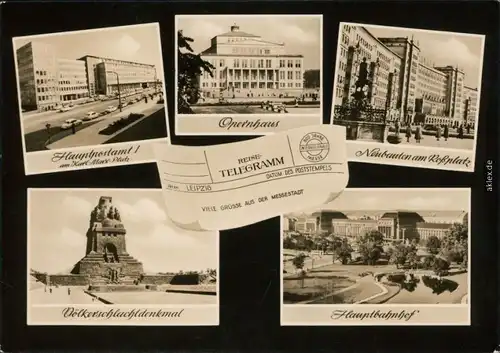 Leipzig Oper, Hauptpostamt, Völkerschlachtdenkmal, Roßplatz, Hauptbahnhof 1965