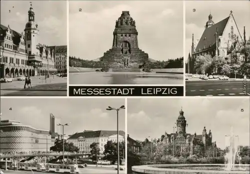 Leipzig Altes Rathaus, Völkerschlachtdenkmal, Thomaskirche, Brücke am  1978