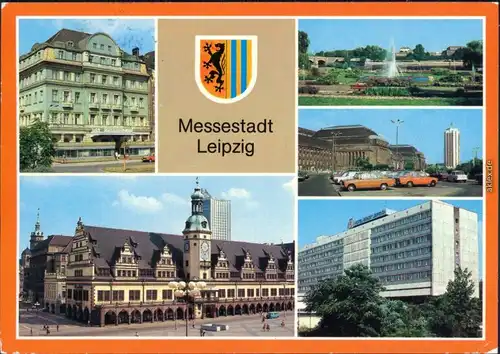 Leipzig Interhotel "International", Altes Rathaus, Blick zur Deutschen g1986