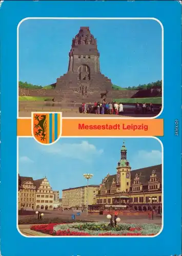 Leipzig Blick auf das Völkerschlachtdenkmal und das Altes Rathaus  g1980