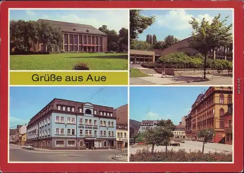 Aue/Erzgebirge Kulturhaus Volksschwimmhalle, Hotel Blauer Engel g1987