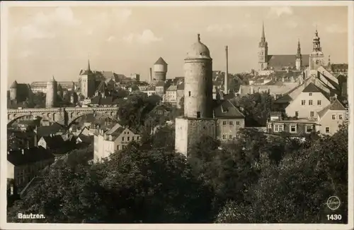 Ansichtskarte Bautzen Budyšin Blick über die Stadt 1934 