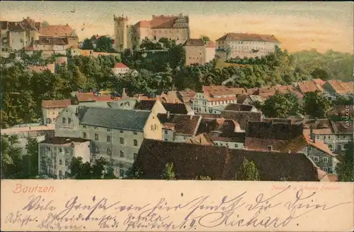 Ansichtskarte Bautzen Budyšin Blick über die Stadt 1903 