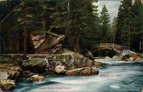 Ansichtskarte Oker-Goslar Partie aus dem Okertale 1914 