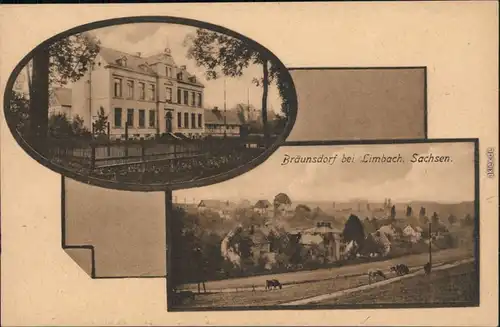 Ansichtskarte Bräunsdorf-Limbach-Oberfrohna 2 Bild Haus und Stadt 