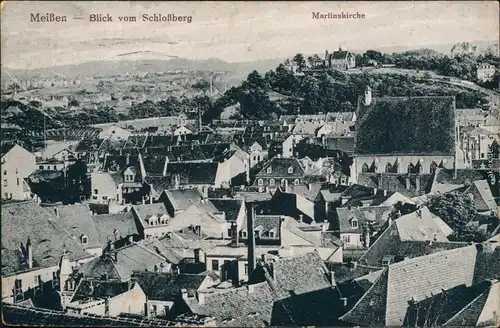 Ansichtskarte Meißen Blick vom Schlossberg, Martinskirche 1930
