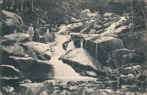 Ansichtskarte Wernigerode Wanderer an der steinernen Renne 1909