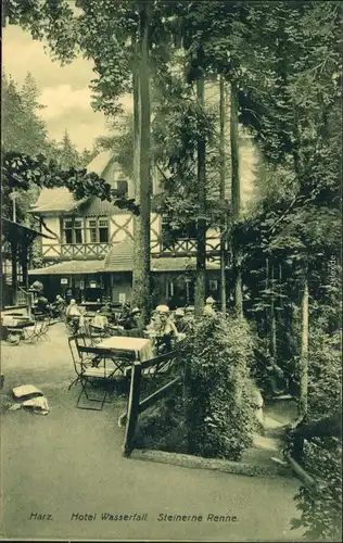Ansichtskarte Wernigerode Hotel Wasserfall, Steinerne Renne 1914