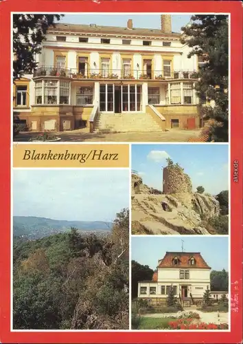 Ansichtskarte Blankenburg (Harz) Teufelsbad, Burgruine Waldmühle g1986