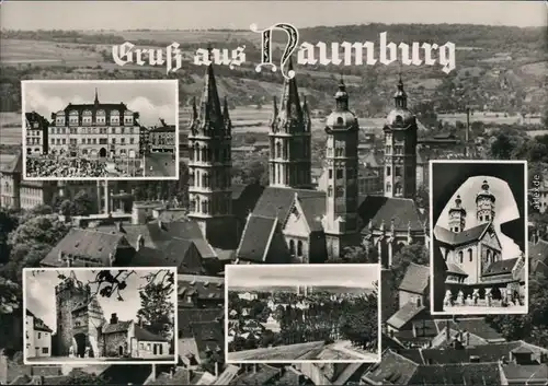 Ansichtskarte Naumburg (Saale) Dom, Markt, Panorama-Ansicht, Turm 1961