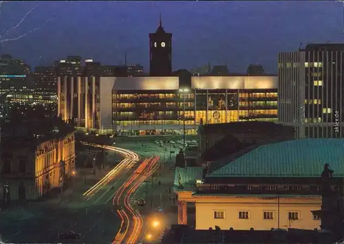 Ansichtskarte Mitte-Berlin Palast der Republik bei Nacht 1987