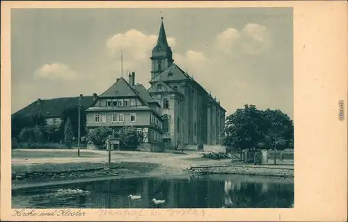 Ansichtskarte Goslar Katholisches Pfarramt mit Teich und Enten 1929