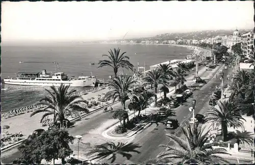 Ansichtskarte Nizza Nice Promenade am Strand mit Dampfer 1961