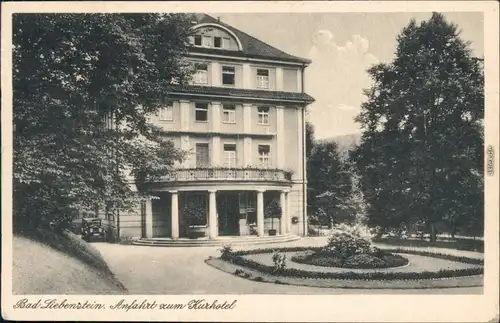 Ansichtskarte Bad Liebenstein Anfahrt zum Kurhotel 1938 