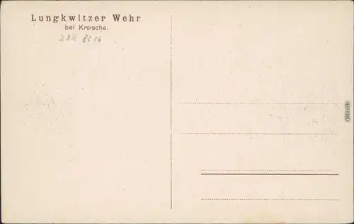 Ansichtskarte Kreischa Lungkwitzer Wehr 1914 