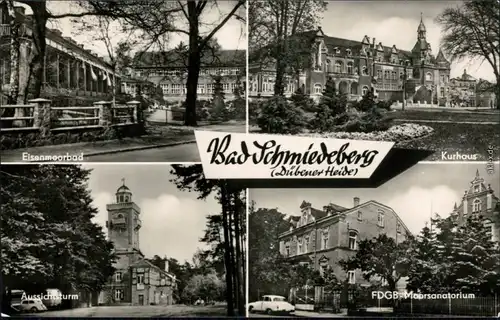 Bad Schmiedeberg Eisenmoorbad, Kurhaus, Aussichtsturm, FDGB-Moorsanatorium 1965