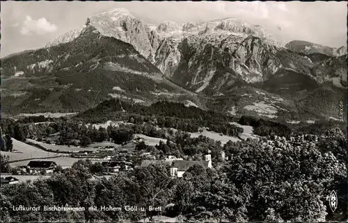 Ansichtskarte Bischofswiesen Panorama mit Hohem Göll u. Brett 1964