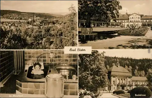 Ansichtskarte Bad Elster Überblick, Bodeplatz, Im Moorbad, Badehaus 1961