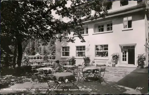 Ansichtskarte Bad Berneck im Fichtelgebirge Café und Pension Wallenrode 1957