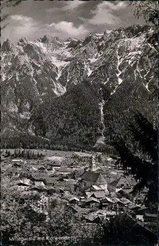 Ansichtskarte Mittenwald Panorama-Ansicht, Karwendelgebirge 1955