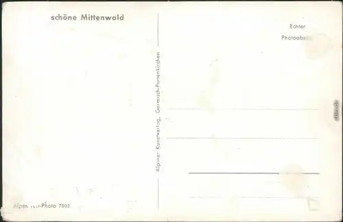 Ansichtskarte Mittenwald Panorama-Ansicht, Wettersteingebirge 1958