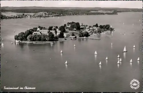 Ansichtskarte Chiemsee Luftbild - Fraueninsel - Chiemsee 1964