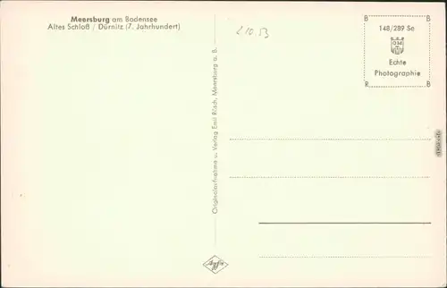 Ansichtskarte Meersburg Altes Schloß / Burg Meersburg 1953