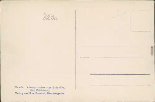 Ansichtskarte Bad Reichenhall Alpengaststätte zum Schroffen 1930