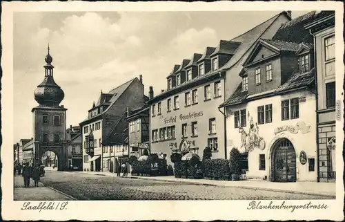 Ansichtskarte Saalfeld (Saale) Blankenburgerstrasse - Gaststätten 1934 