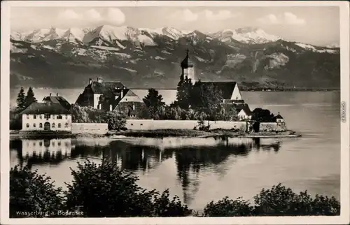 Ansichtskarte Wasserburg am Bodensee Panorama-Ansicht 1937