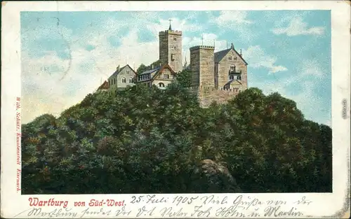 Ansichtskarte Eisenach Wartburg - Süd-West 1905