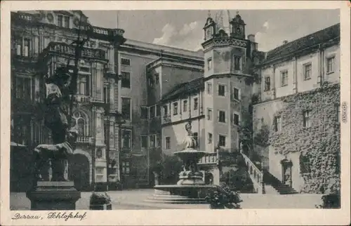 Ansichtskarte Dessau-Dessau-Roßlau Herzogliches Schloss - Schloßhof 1956