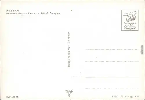 Ansichtskarte Dessau-Dessau-Roßlau Staatliche Galerie Dessau 1970