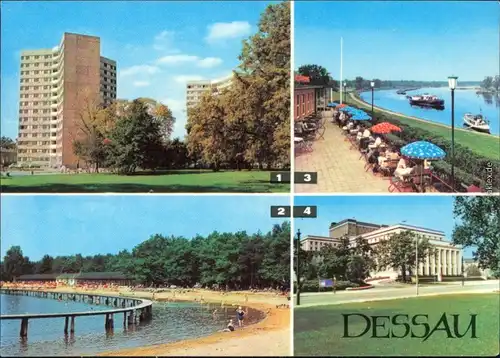 Dessau Roßlau Hochhäuser Stadtpark, Strandbad Adria, HO-Gaststätte  1974