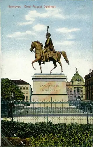 Ansichtskarte Hannover Ernst August Denkmal 1914 
