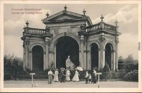 Ansichtskarte Herrenhausen-Hannover Denkmal der Kurfürstin Sophie 1914