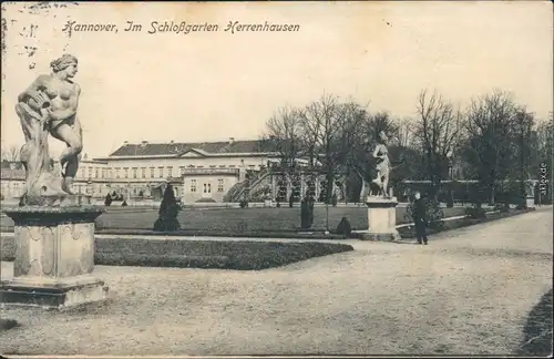 Herrenhausen-Hannover Großer Garten - Schloßgarten mit Plastiken 1904