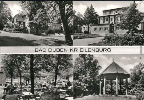 Ansichtskarte Bad Düben Kurhaus, Eisenmoorbad, Kulturhaus, Kurpark 1985