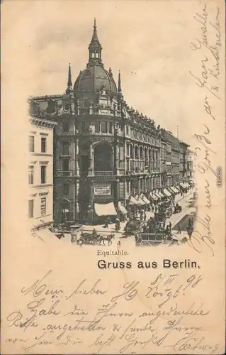 Ansichtskarte Mitte-Berlin Equitable - Leipzigerstraße 1898 