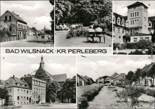 Ansichtskarte Bad Wilsnack Straßen, Kurpark, Kurhäuser, Rathaus 1980