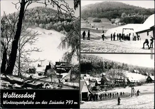 Ansichtskarte Waltersdorf-Großschönau (Sachsen) Lausche mit Skilift 1975