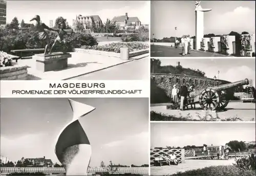 Ansichtskarte Magdeburg Promenade der Völkerfreundschaft 2 1980